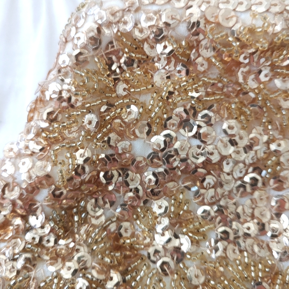 Vintage Gold Sequin Clutch Wristlet - Picture 7 of 11